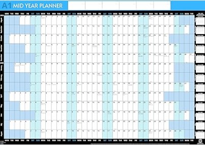 A1 Size 59.4 x 84.1cm | Large Yearly Academic Wall Planner 2026/2027 | Wall Calendar 2026 Planner | Year Chart 2026 | Academic 13 Month Mid Year Calendar from Aug 2026-Aug 2027 with Mini 2028 Calender